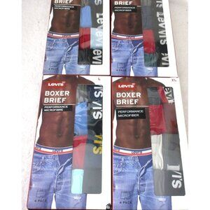 Levi's Men's Performance Microfiber 4 Pack Comfort Boxer Briefs Colors NIB
